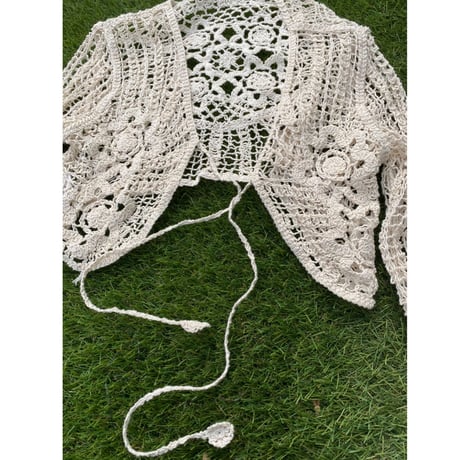 [USED] クロシェット網 ボレロカーディガン