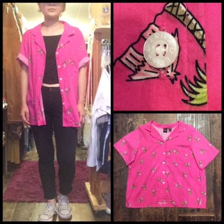 [USED] COTTON&RAYON ピンクシャツ