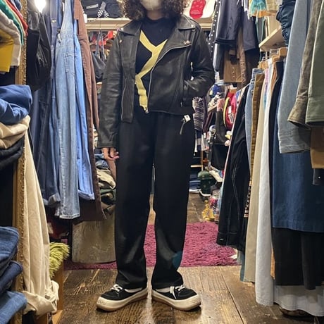 [USED] パイソン柄♡型押しPOLY PANTS