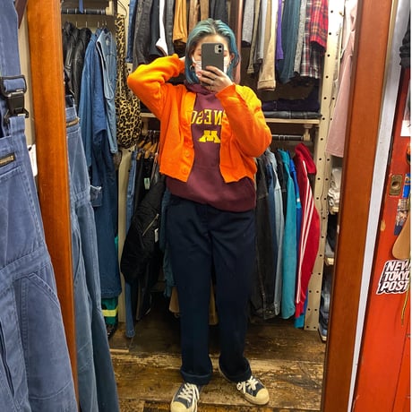 [USED] VividOrange🍊ショート丈カーディガン