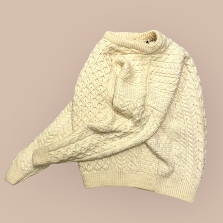[USED]100%pure wool ケーブル編み白ニット
