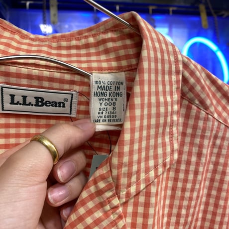 [USED] WOMENS L.L.Bean 開襟ギンガムチェックシャツ