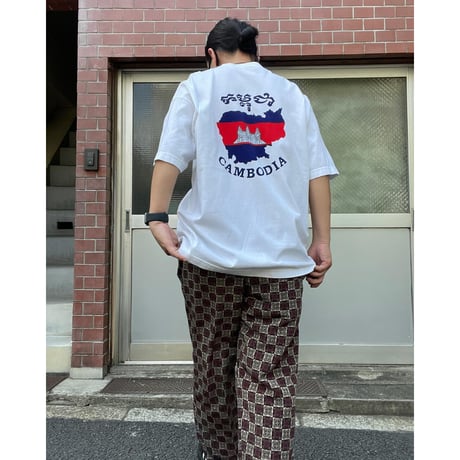 [USED] いい柄 POLY タックパンツ/made in MACAU.