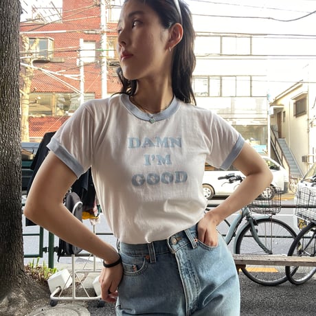 [USED] "Damn I'm Good" リンガー Tee 🩵