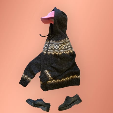 [USED] ノルディック柄ニット パーカー