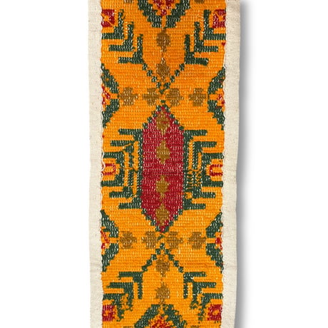 [USED] 花柄 オレンジラグマット（123×49.5cm）