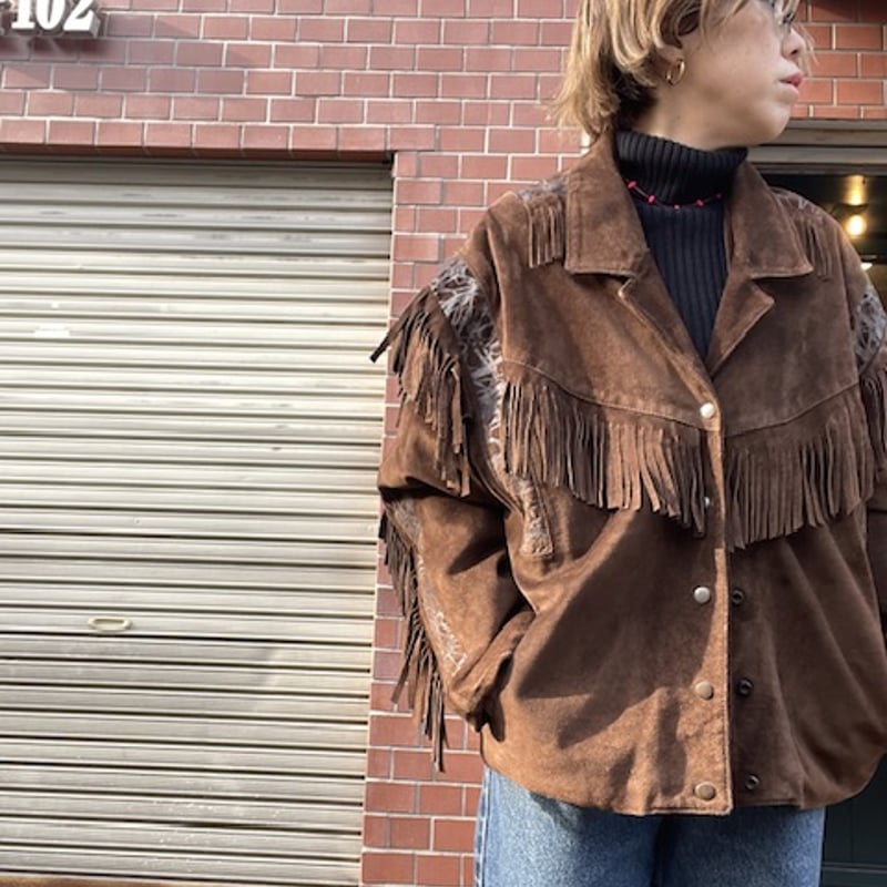 brown vintage フリンジジャケット s-l400.jpg
