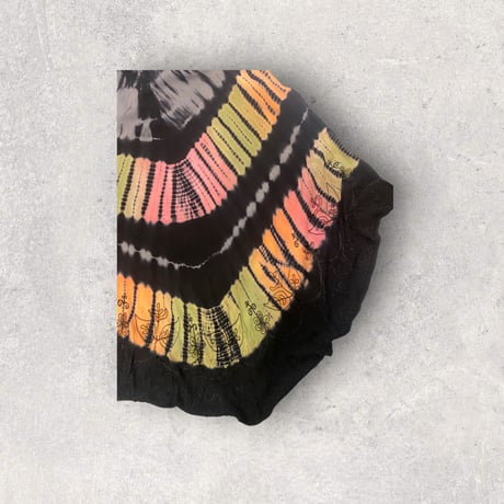 [USED] タイダイ刺繍BLACKレーヨンワンピ♡