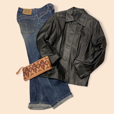 [USED] REAL LEATHER JACKET♡