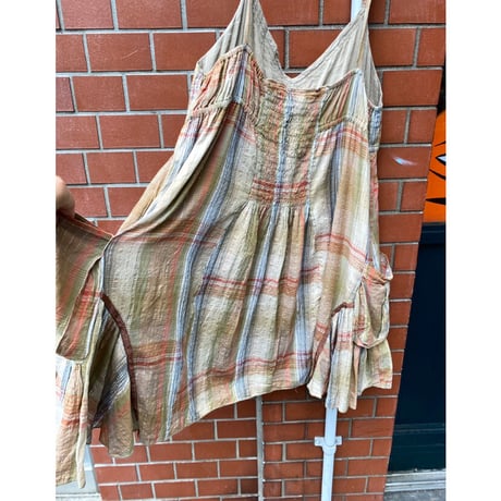 [USED] ふわっとチェック柄キャミワンピース