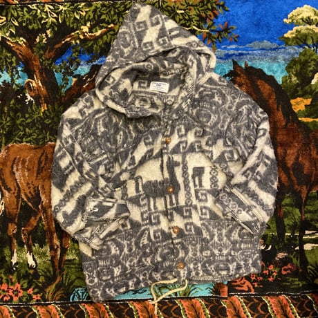 [USED] 総柄 エクアドル WOOL HOODIE❄︎