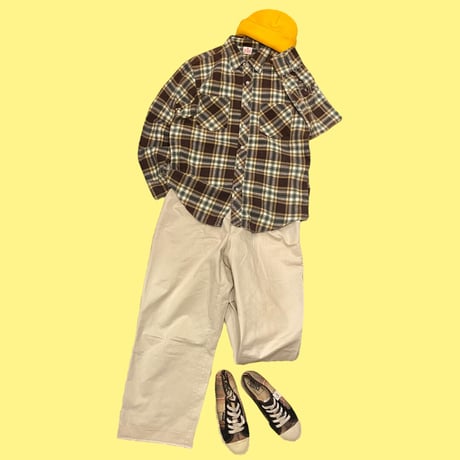[USED] Brown Check🤎cotton shirt