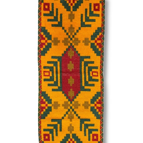 [USED] 花柄 オレンジラグマット（123×49.5cm）