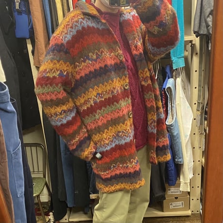 [USED] made in USA🤎ACRYL ニットJKT