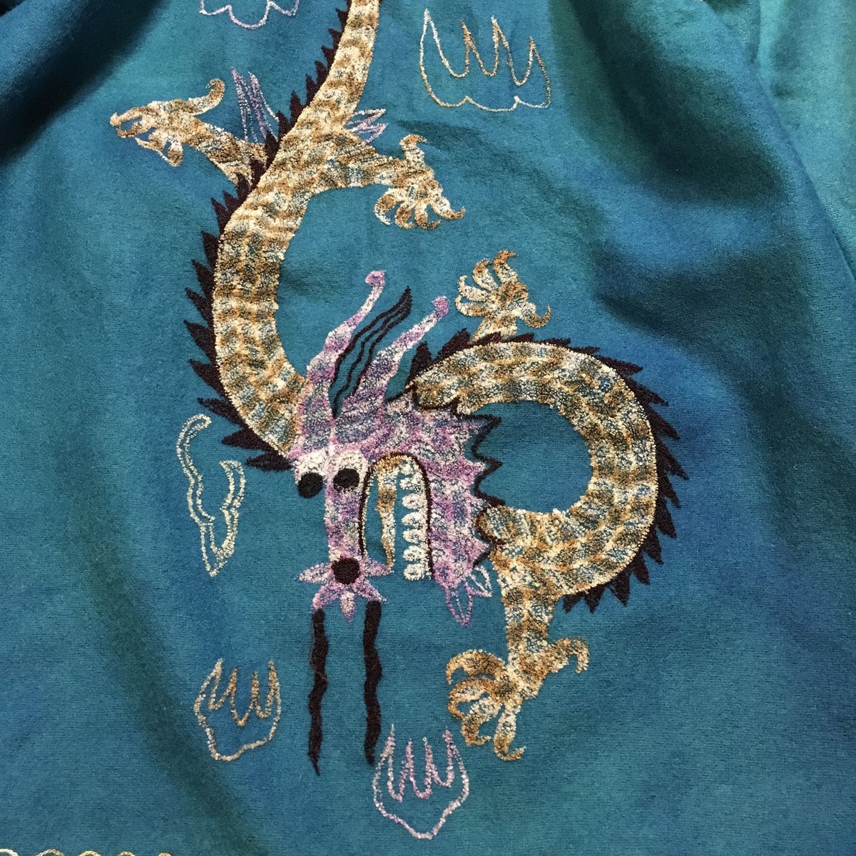 ヴィンテージ スーベニア RAF イギリス空軍 ドラゴン刺繍 富士山刺繍