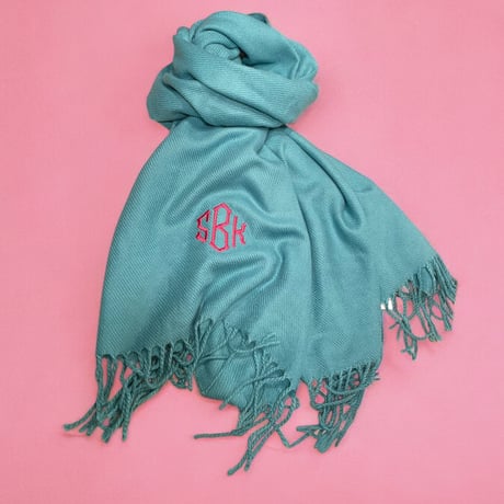 [USED] ターコイズ💘　大判 ストール