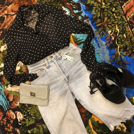 [USED]  ドット柄 SILK  BLOUSE