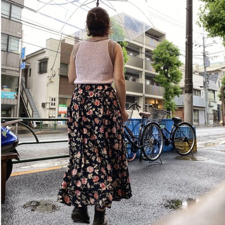[USED] 花柄レーヨンLONG SKIRT