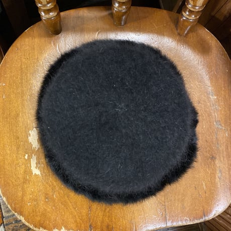 [USED] BLACK FUR HAT♡ 