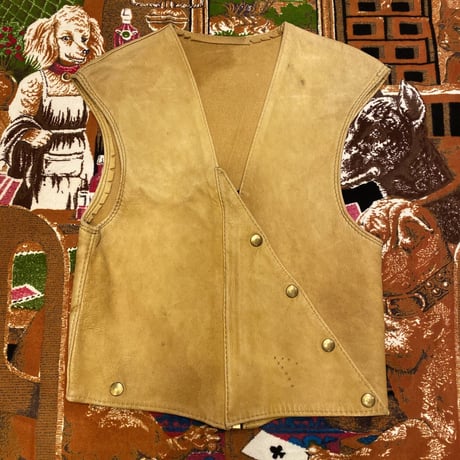 [USED] VINTAGE LEATHER VEST♡