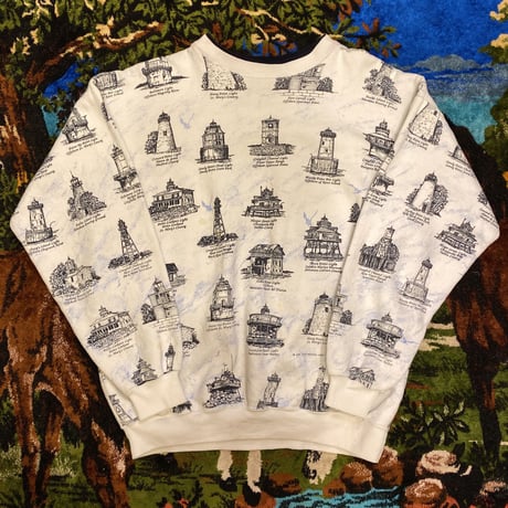 [USED] "Lighthouse" 総柄SWEAT💡