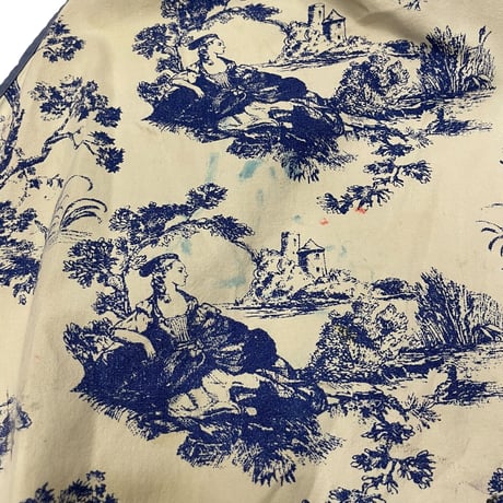 [USED] Picnic🧺ブルーのプリントエプロン