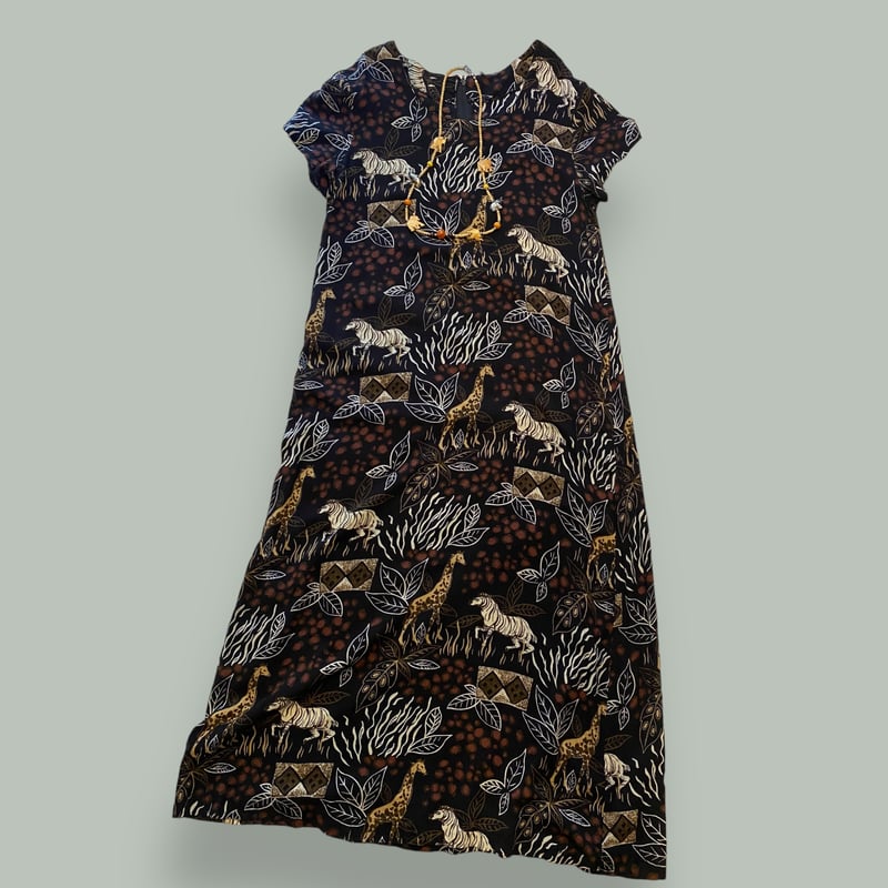 ボンポワン　サファリ柄ワンピース　　10A ボンポワン サファリ柄ワンピース 10A cotocotto】さくらんぼ柄