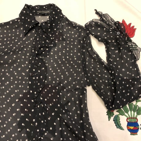 [USED]  ドット柄 SILK  BLOUSE