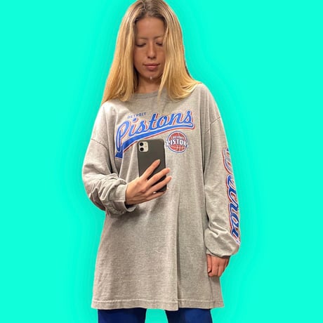 [USED]  NBA"DETROIT PISTONS"LOGO L/S tee