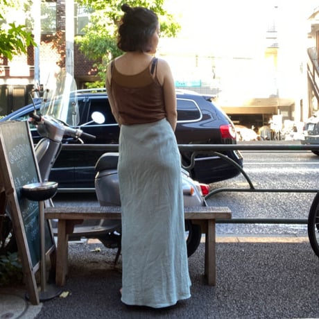 [USED] アイスブルーリネンスカート
