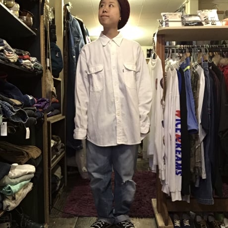 [USED] Levi's WHITE cottonシャツ