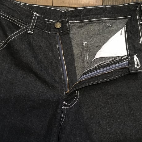 [USED] ステッチ入りブラックデニムペインターパンツ