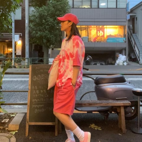 [USED] pink タイダイ BIG ポロシャツ