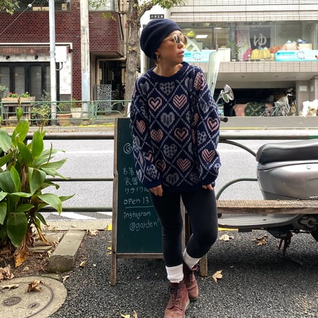 [USED] made in U.S.A. HEART ACRYL KNIT♡