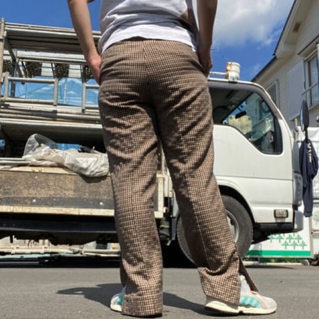 [USED] 千鳥格子スリット入りパンツ