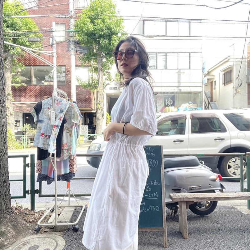 USED] vintage WHITE 2way 襟付き 刺繍 O/P | garden730