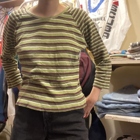 [USED]ボーダー 七分袖ロンtee