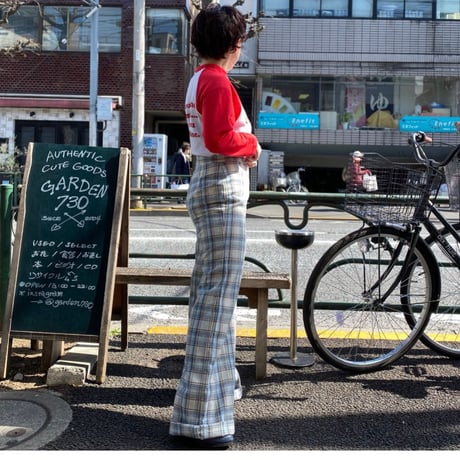 [USED] VINTAGE チェック柄フレア PANTS♡