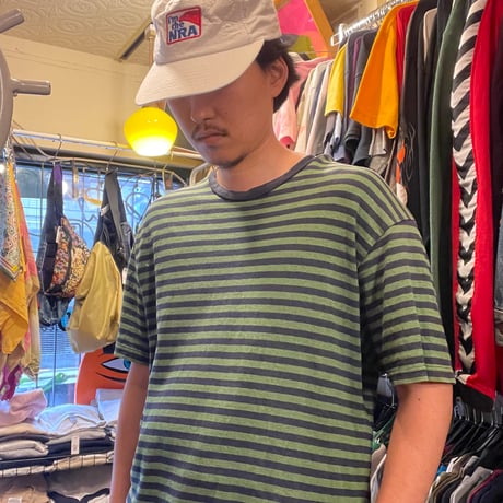 [USED] Ralph lauren リネン混 ボーダーTee
