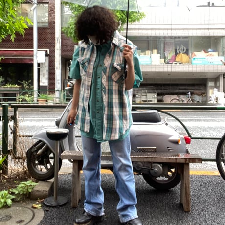 [USED] ノースリーブ🌿チェックshirt