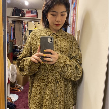 [USED]"Mr.JUNKO" レオパードレーヨンshirts🐆
