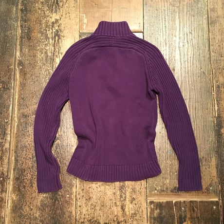 [USED]  Ralph Laure ジッパー付きpurpleリブニット