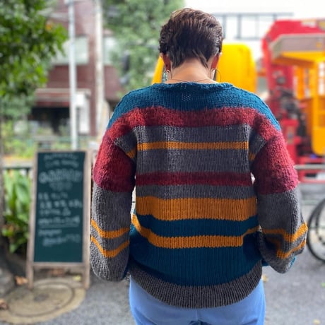 [USED] マルチボーダーニット❤️💙💛