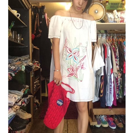 [USED] 赤のCOTTON ニット BAG