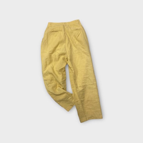 [USED] Yellow LINEN 2タック PANTS W27