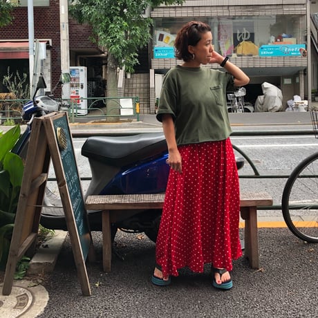 [USED]  DOT柄ロングワンピース