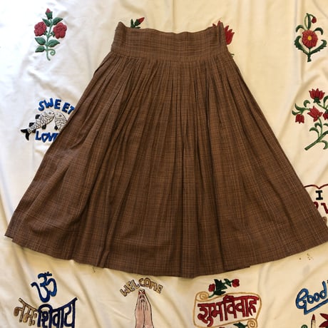 [USED]VIntageかすり柄ロングスカート