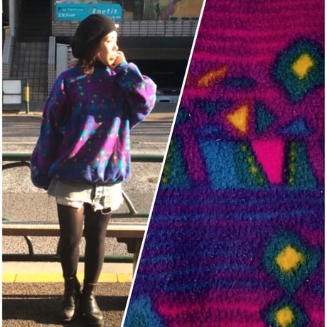 [USED]  柄フリース クルーネック！