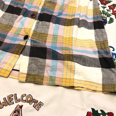 [USED] チェック柄 フロントボタン SKIRT♡