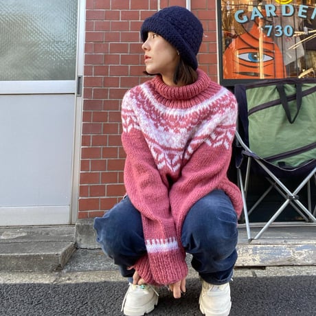[USED]PINK💗ノルディック ニット